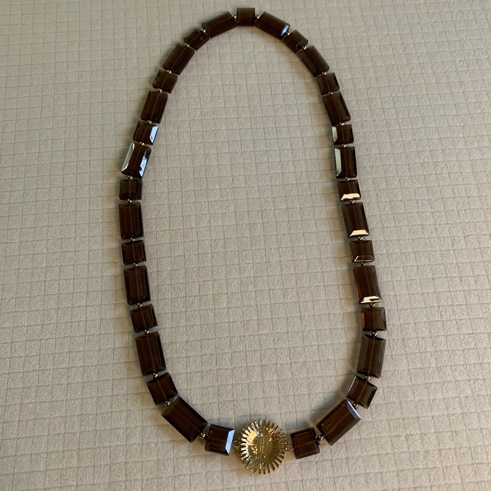 Kate Spade faceted smoky acrylic long necklace - Picture 7 of 13